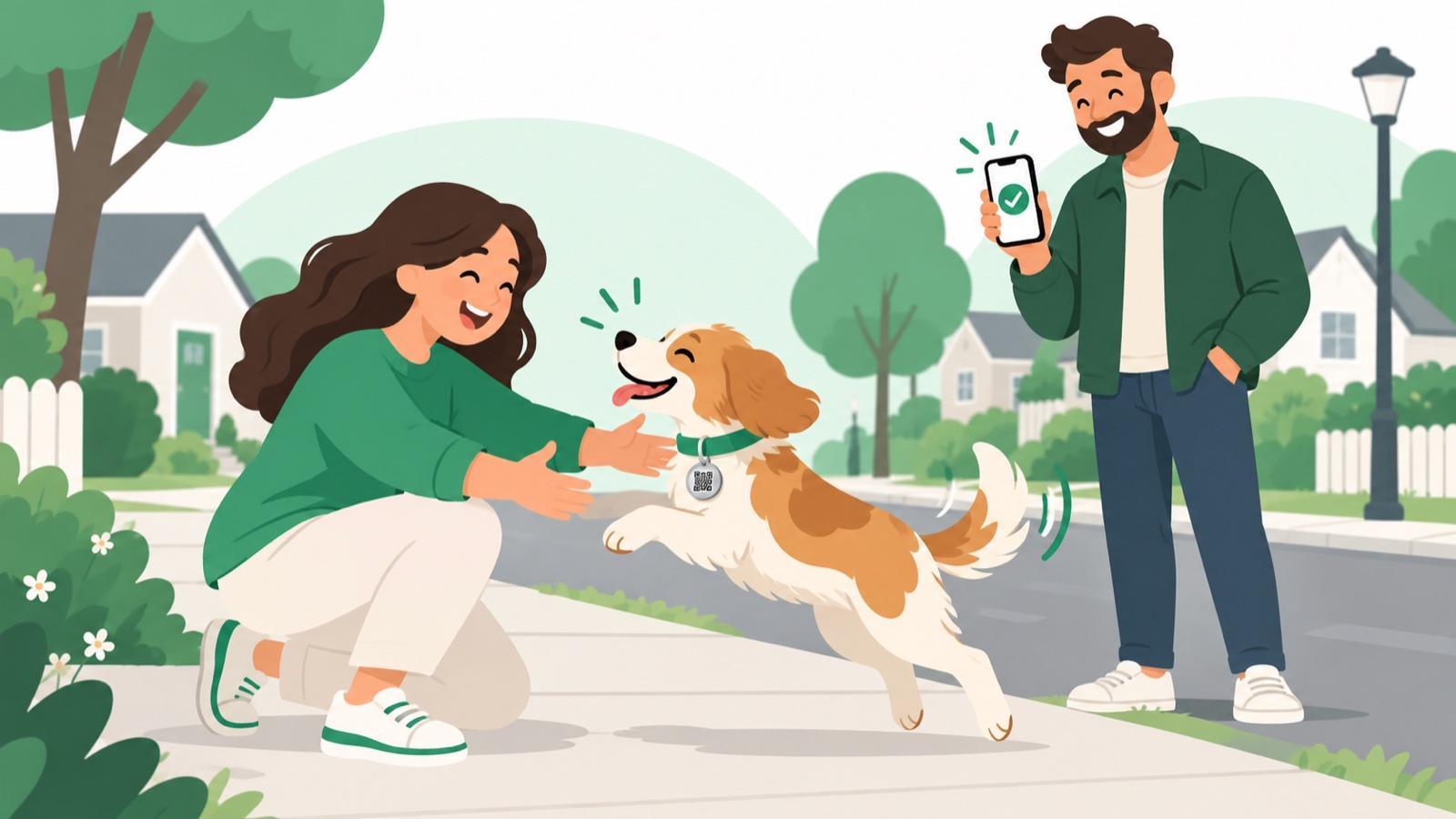 A pet owner reunited with their dog after a finder scanned its QR tag